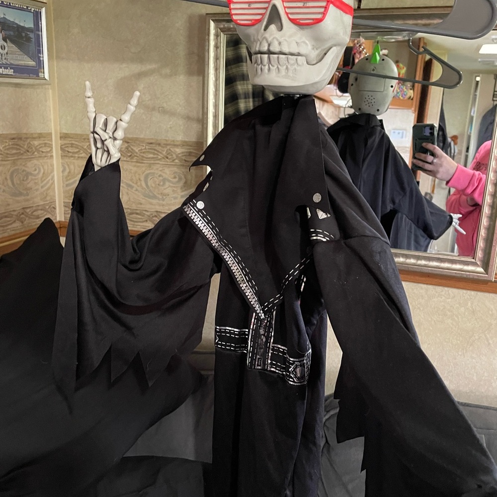 Spooky Rock and Roll Punk Rock Skeleton